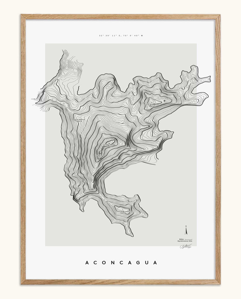 Aconcagua poster – Altitud - Fjelltopp
